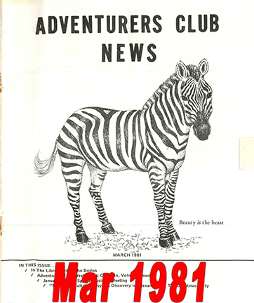 March 1981 Adventurers Club News Cover